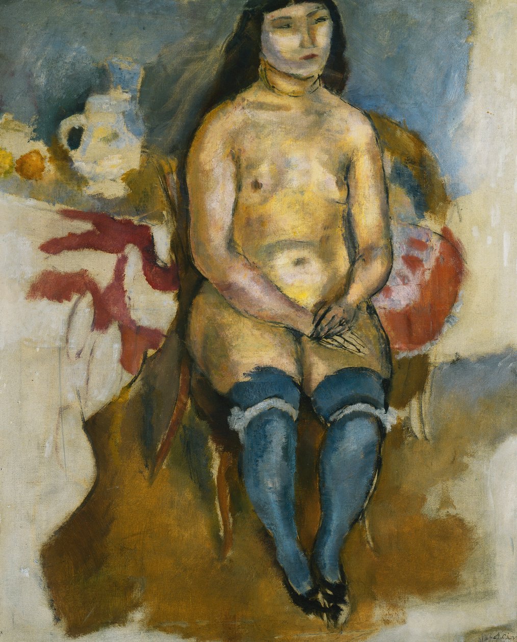 Ázsiai kék harisnya; Ázsiai kék harisnyában, 1922 alkotó: Jules Pascin