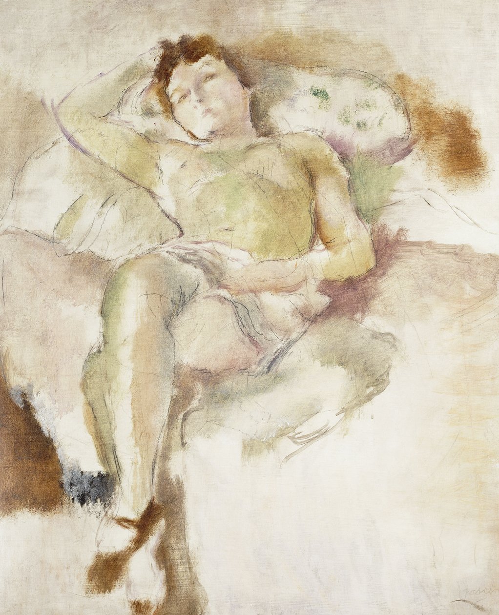 Bobette fekve; Bobette Allongee, 1927 alkotó: Jules Pascin