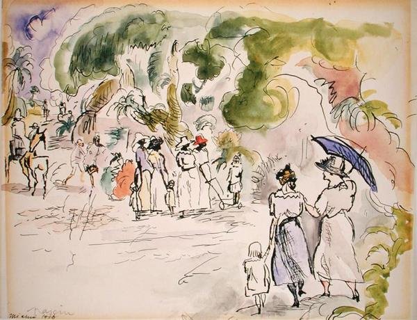Figurák Tájképben alkotó: Jules Pascin