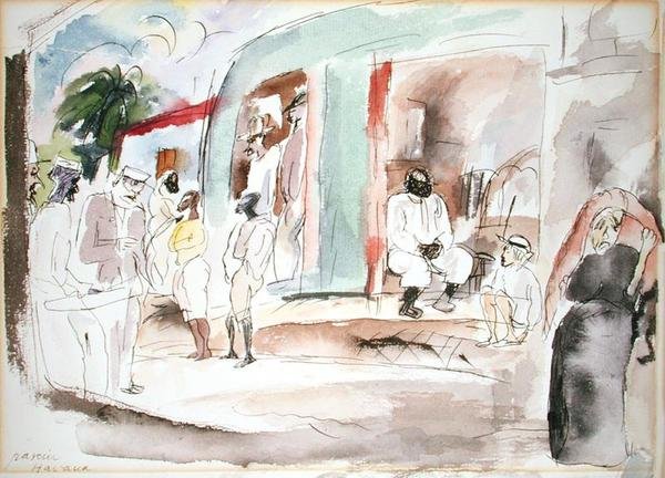 Havanna (akvarell, papír) alkotó: Jules Pascin