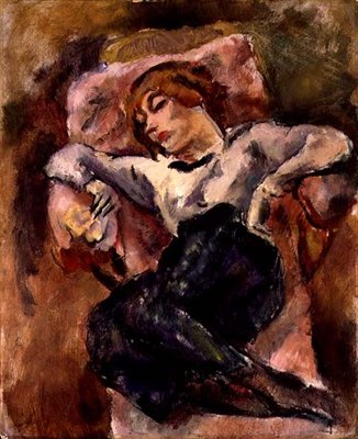 Hermine David alszik, 1916 körül (olaj, vászon) alkotó: Jules Pascin