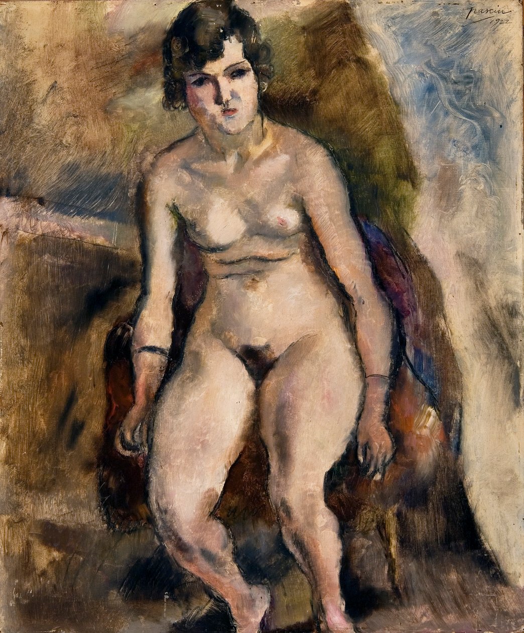 Akt egy széken ülve alkotó: Jules Pascin