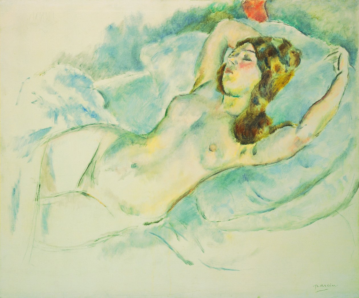 Meztelen nő fekvő; Fekvő meztelen nő, 1920-1925 alkotó: Jules Pascin
