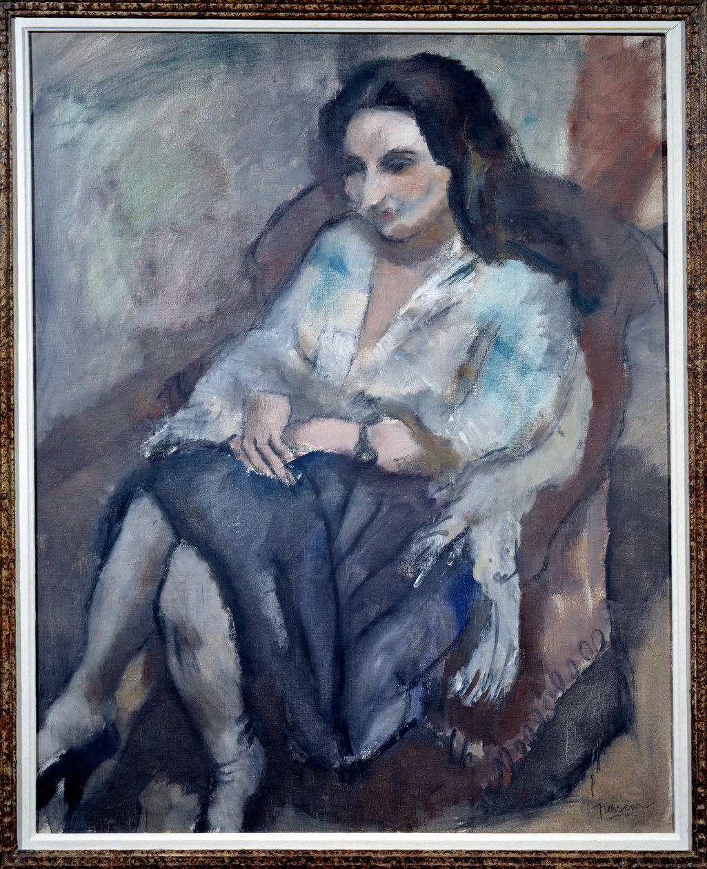 Andree portréja. Egy ülő nő portréja. Jules Pascin festménye (1885-1930) alkotó: Jules Pascin