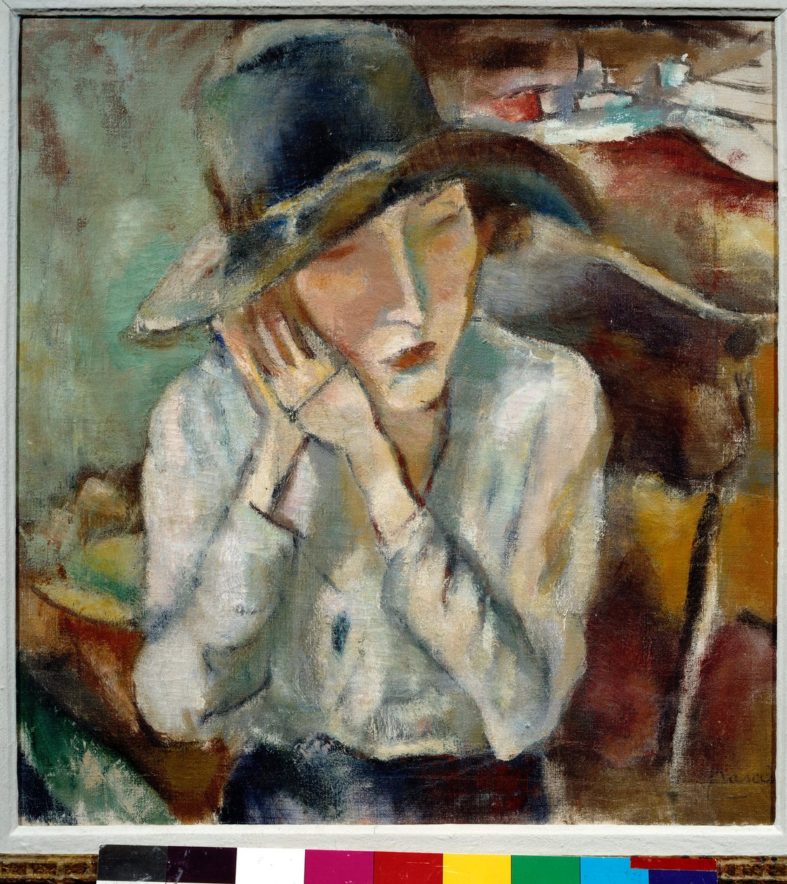 Hermin portréja a nagy kalappal Jules Pascin festménye (1885-1930) alkotó: Jules Pascin