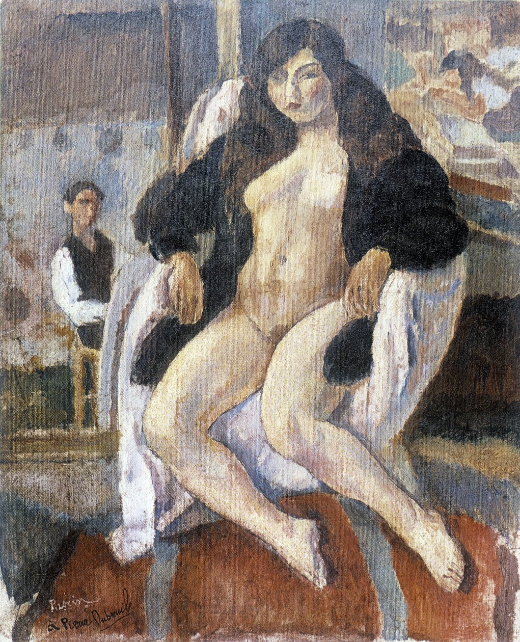 Pierre Dubreuil festő és modellje, Jules Pascin (1885-1930) amerikai festő által készített portréja. alkotó: Jules Pascin