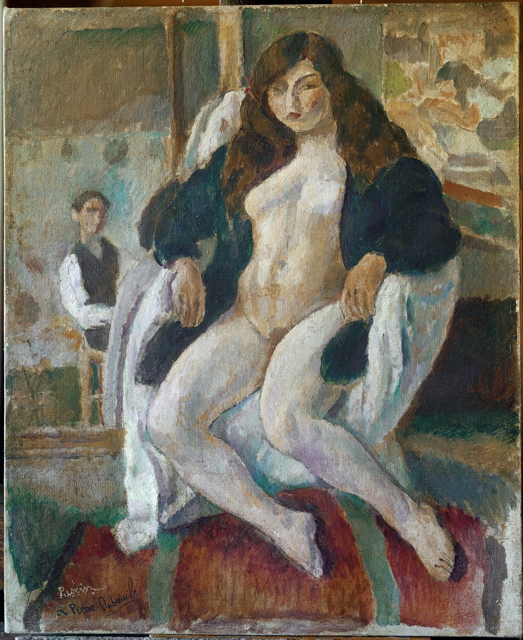 A festő és modelljének portréja (olaj, vászon, XX. század) alkotó: Jules Pascin