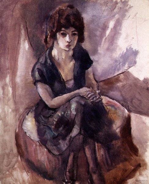 Ülő fiatal nő (olaj, vászon) alkotó: Jules Pascin