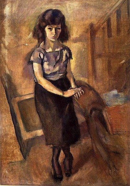 Álló fiatal nő, 1920 körül (olaj, vászon) alkotó: Jules Pascin