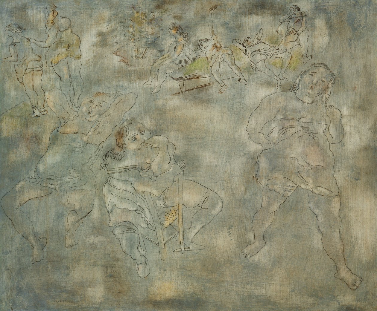 A foglyok; Les Captives, 1923-25 körül alkotó: Jules Pascin
