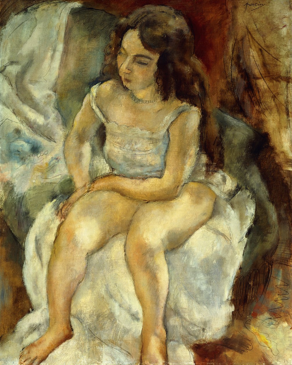 A modell; La Modele, 1928 alkotó: Jules Pascin