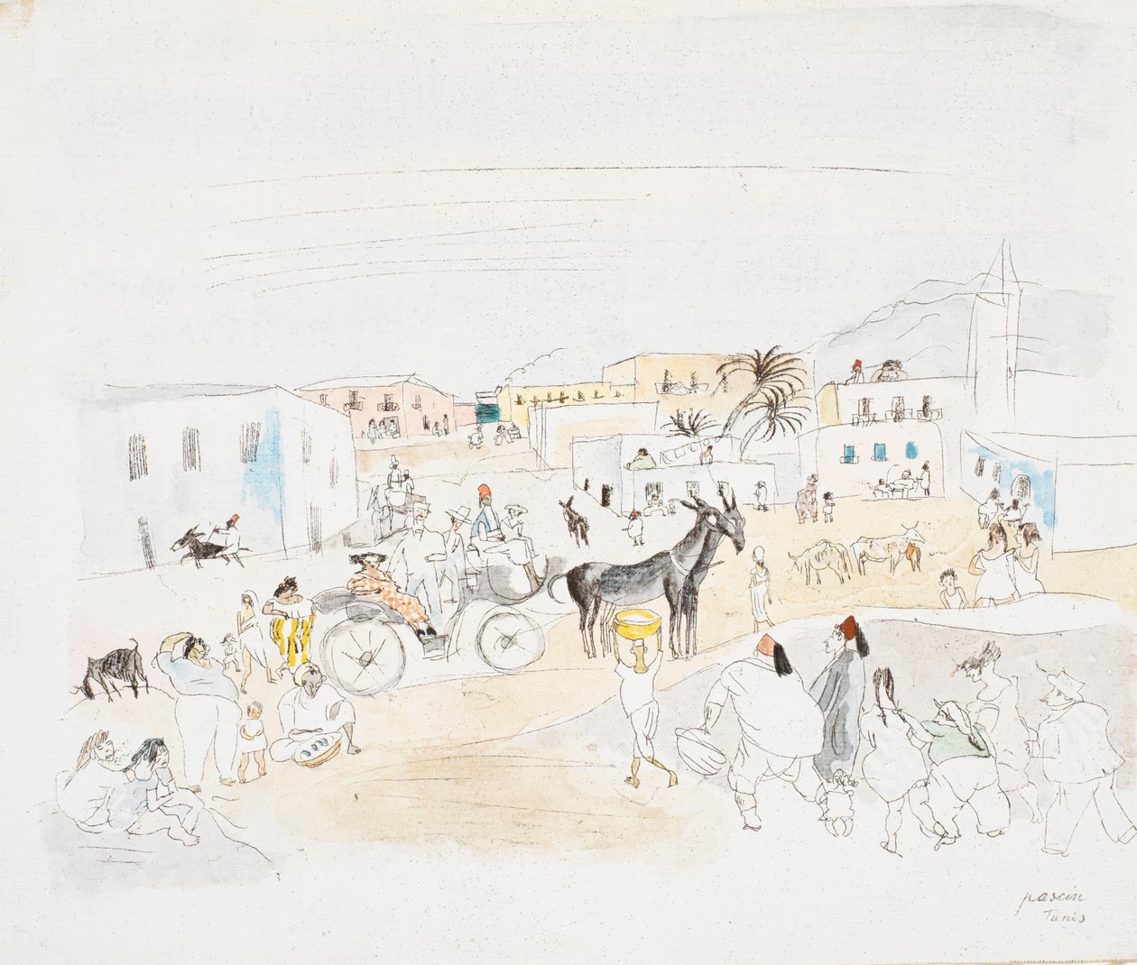 Tunisz (wc papíron) alkotó: Jules Pascin