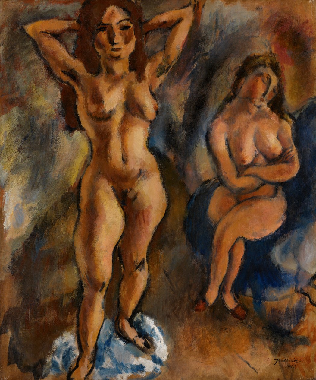 Két akt - egy álló, egy ülő alkotó: Jules Pascin