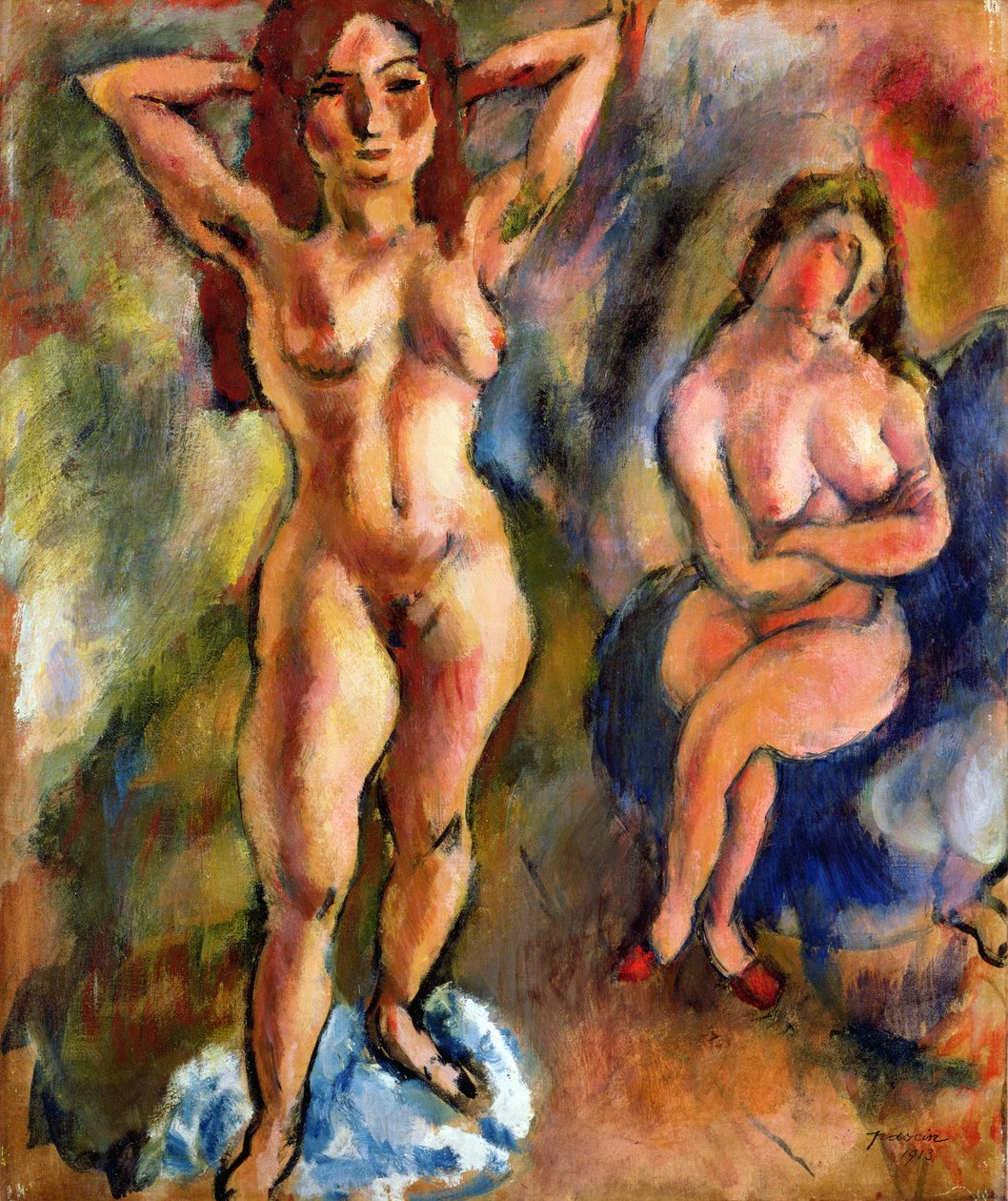 Két akt: egy álló, egy ülve, 1913 alkotó: Jules Pascin