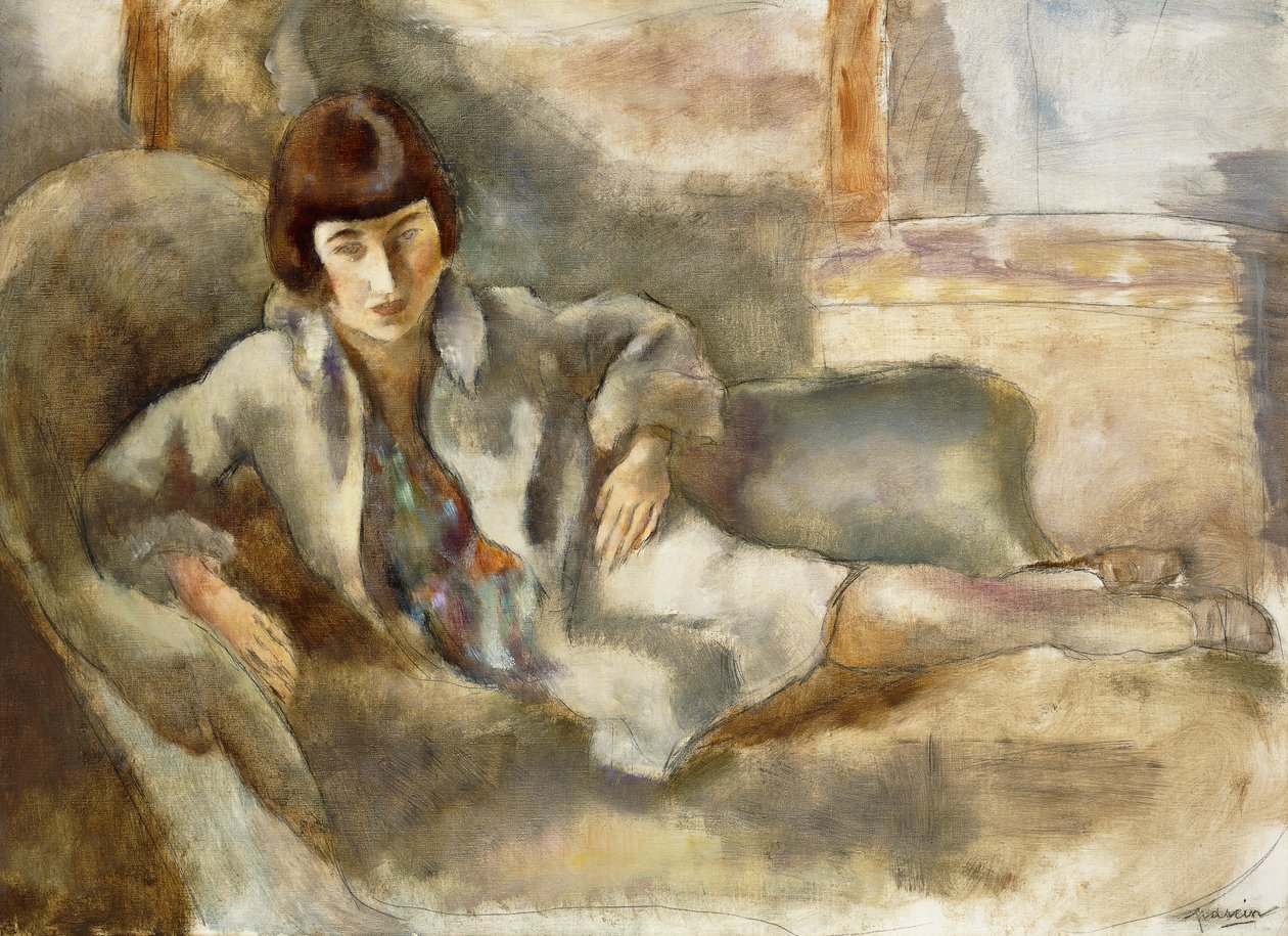 Nő a kanapén; La Dame au Canape, 1927 körül alkotó: Jules Pascin