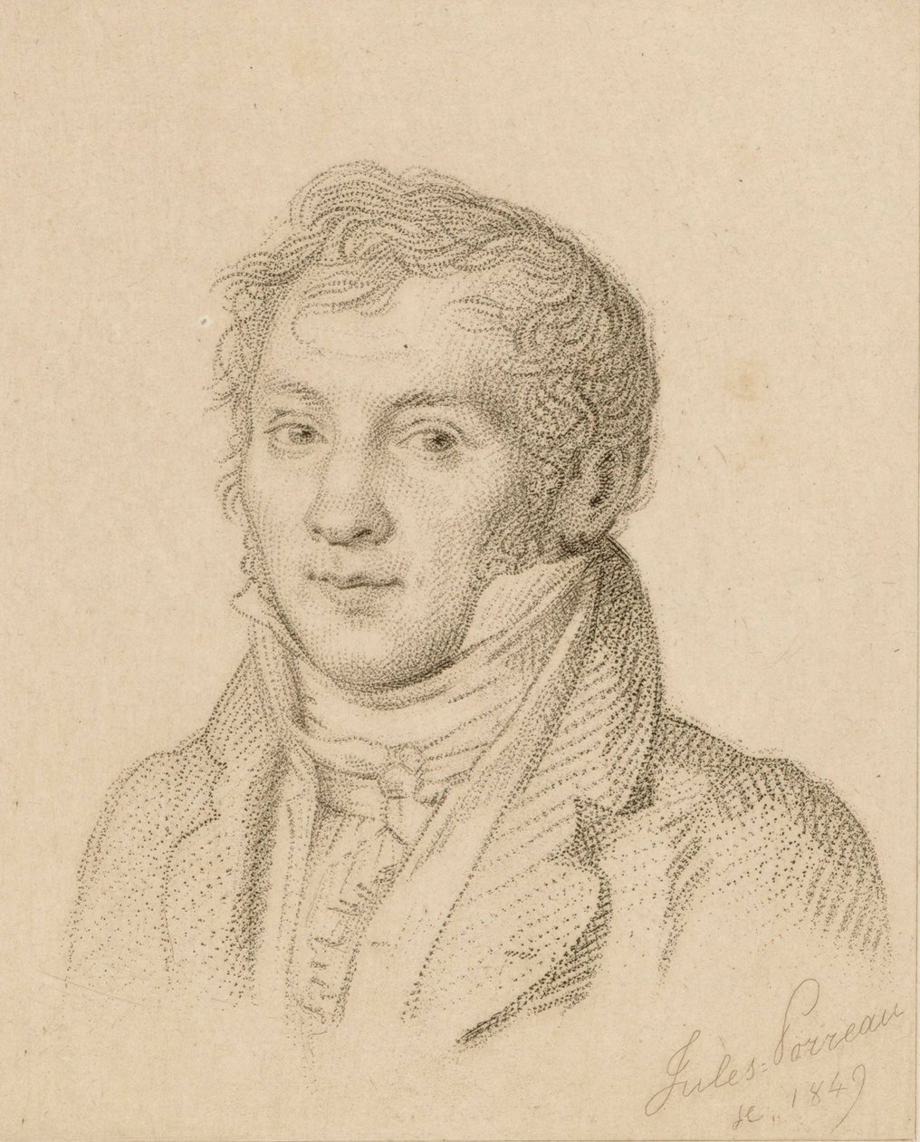 Louis-Luc Loiseau de Persuis hegedűművész és zeneszerző portréja 1769-1819, 1849. alkotó: Jules Porreau