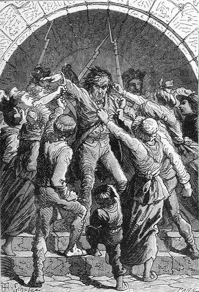 "Halál a királypártiakra", Stephane Pannemaker (1847-1930) metszete, Emile de Bonnechose "The History of France" című művéből, kiadta a Ward, Lock and Co, London (metszet). alkotó: Jules Theophile (after) Schuler