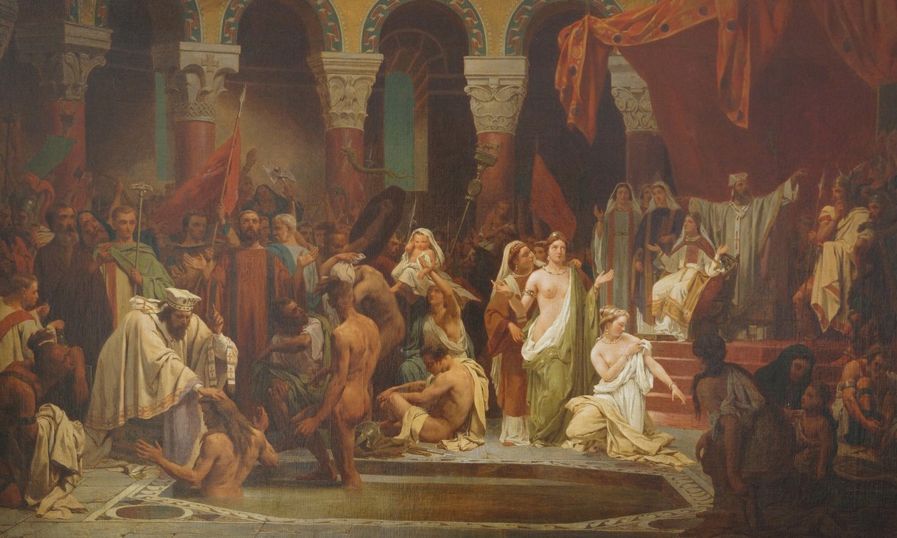 Clovis megkeresztelkedése alkotó: Jules Vincent Rigo