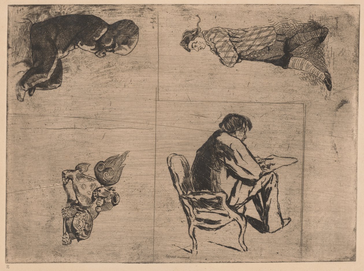 Edmond dessinant (Edmond rajz, Stenterello és egyéb vázlatok) alkotó: Jules de Goncourt