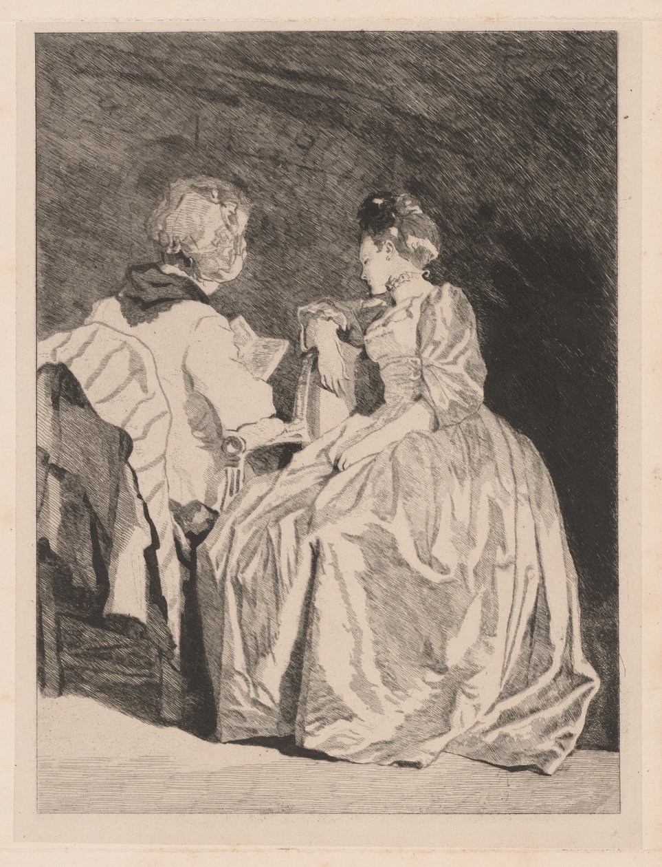 La Lecture (The Reading) alkotó: Jules de Goncourt, after Jean Honoré Fragonard