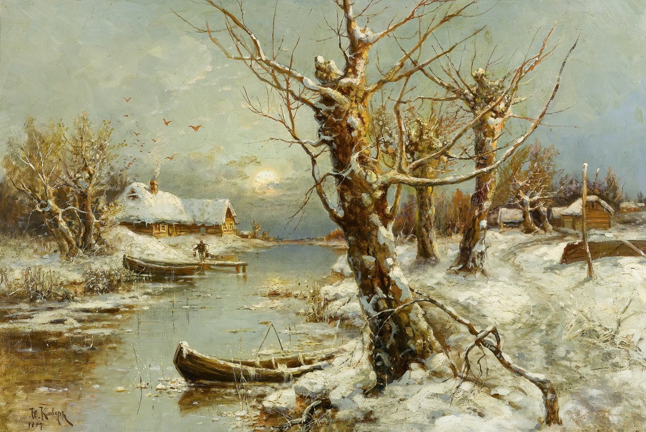 Téli folyó táj, 1897 alkotó: Juli Julievich Klever