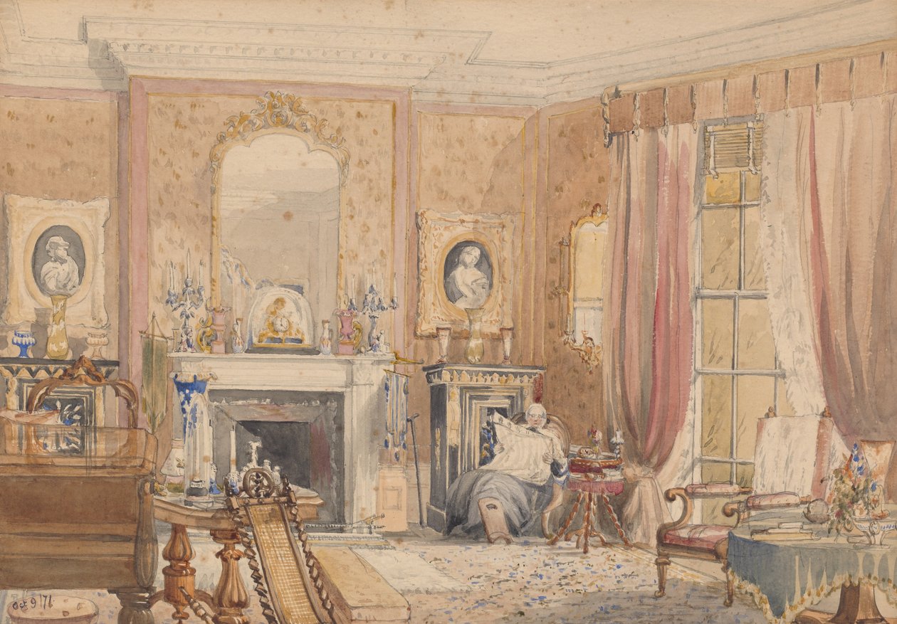 Szalon Bryn Glasban, Monmouthshire, 1871 (wc, papír) alkotó: Julia Mackworth