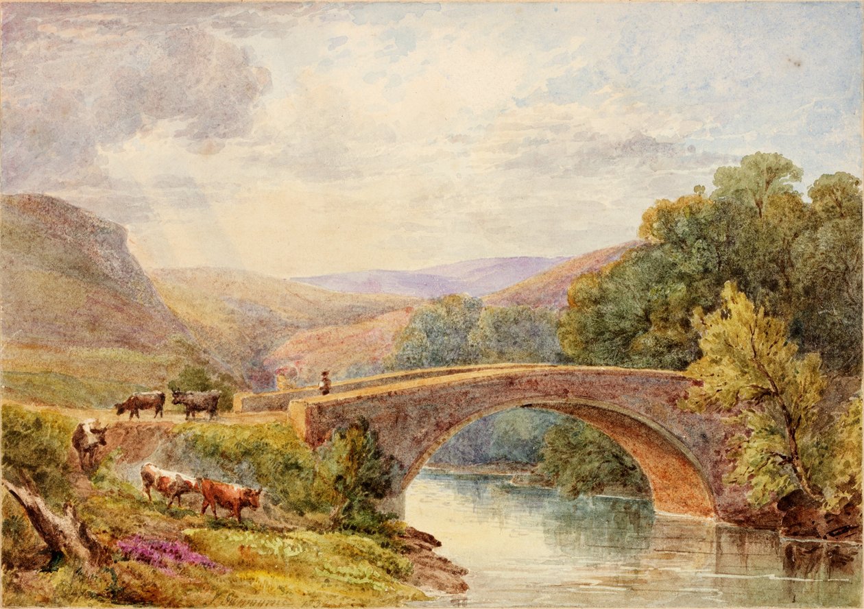 Lewisburn Bridge, North Tyne wc papíron, kártyán alkotó: Julia Swinburne