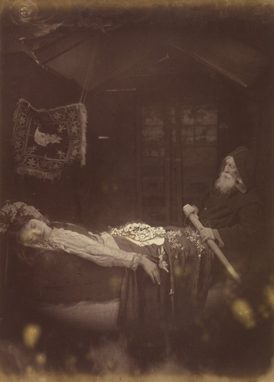 Elaine „és a halottak” – akiket a néma erő hajtott – az árral együtt felfelé sodródtak. alkotó: Julia Margaret Cameron