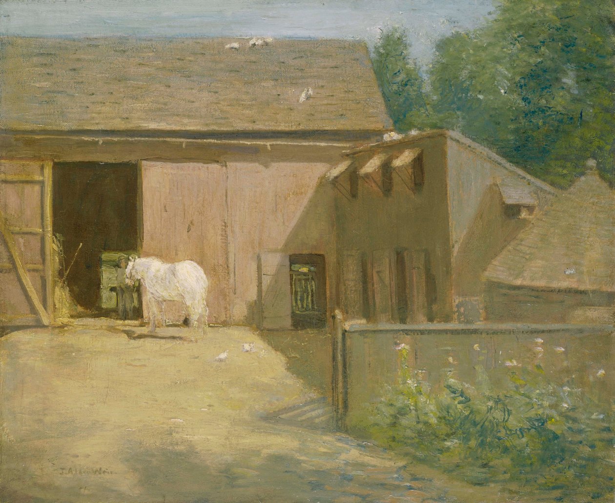 New England Barnyard alkotó: Julian Alden Weir