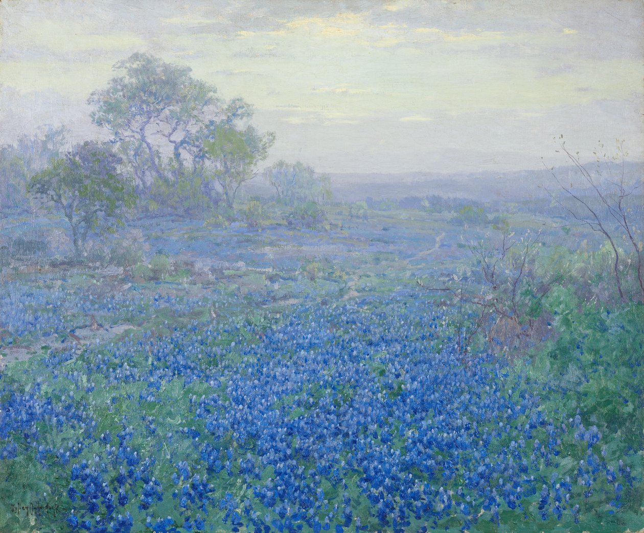 Felhős nap, Bluebonnets San Antonio közelében, Texas alkotó: Julian Onderdonk