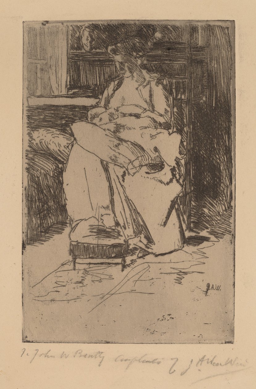 Anya és gyermek alkotó: Julian Alden Weir
