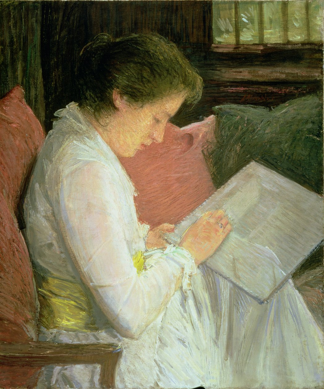 A csipkeverő, 1915 alkotó: Julian Alden Weir