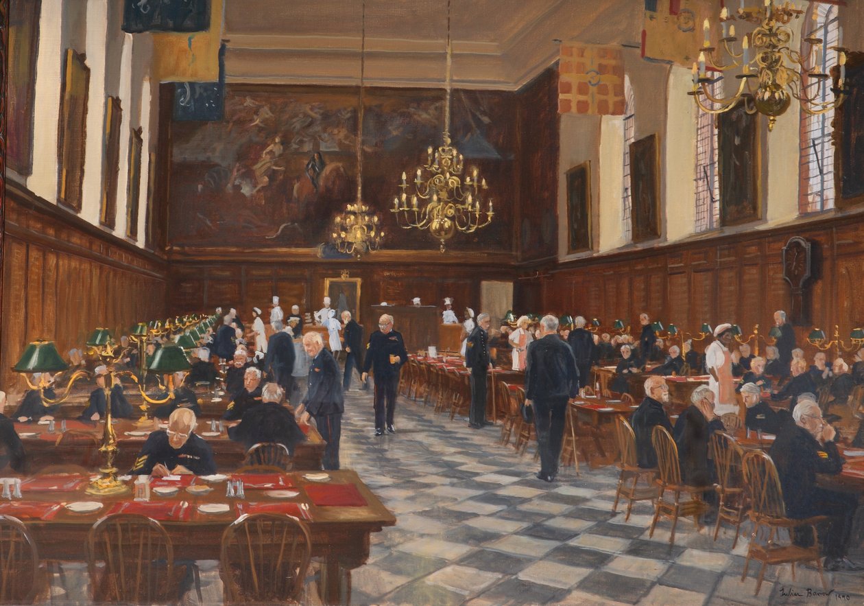 Kilátás a Nagyteremre, a Chelsea Királyi Kórházra, 1990 alkotó: Julian Barrow