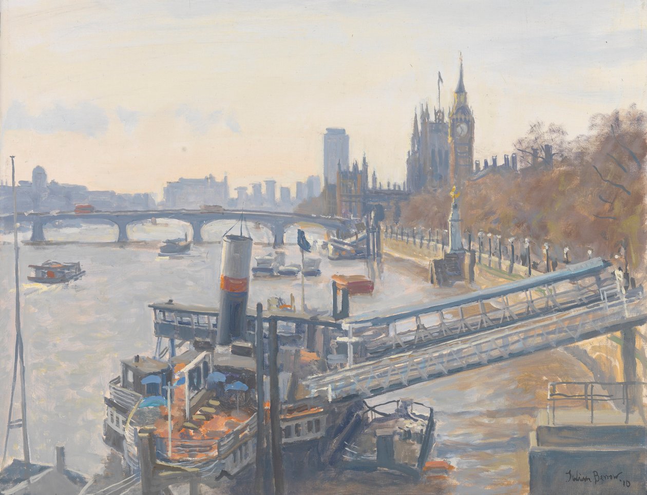Westminster a Hungerford hídról, 2010 alkotó: Julian Barrow