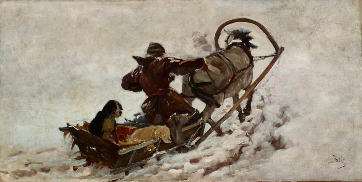 Kutyák egy vadászaton, 1886 körül (olaj, vászon) alkotó: Julian Falat