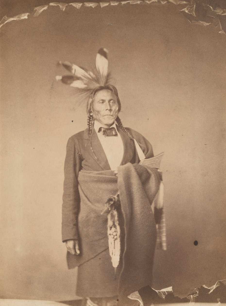 Hin-han-du-ta, A Vörös Bagoly, a Mde-wa-kan-ton sziú törzsfőnök,1858 (fénykép) alkotó: Julian Vannerson