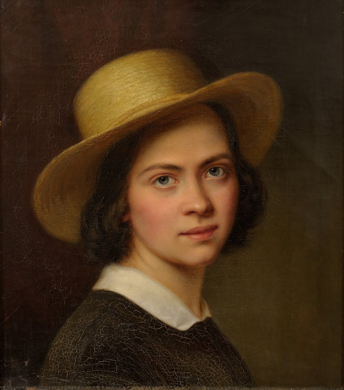 Észt: "Önarckép (szalmakalapban)" alkotó: Julie Wilhelmine Hagen Schwarz