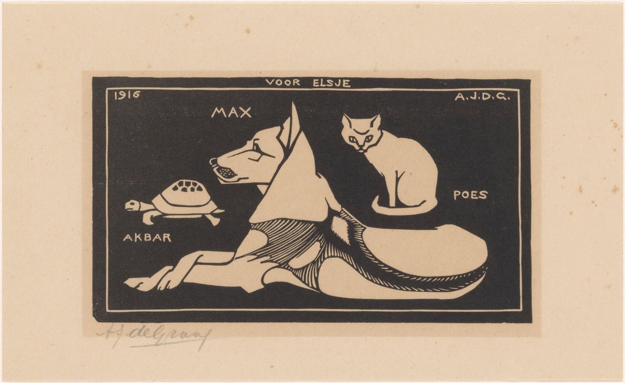 Akbar, Max, Poes (cím a tárgyon) alkotó: Julie de Graag (signed by artist)