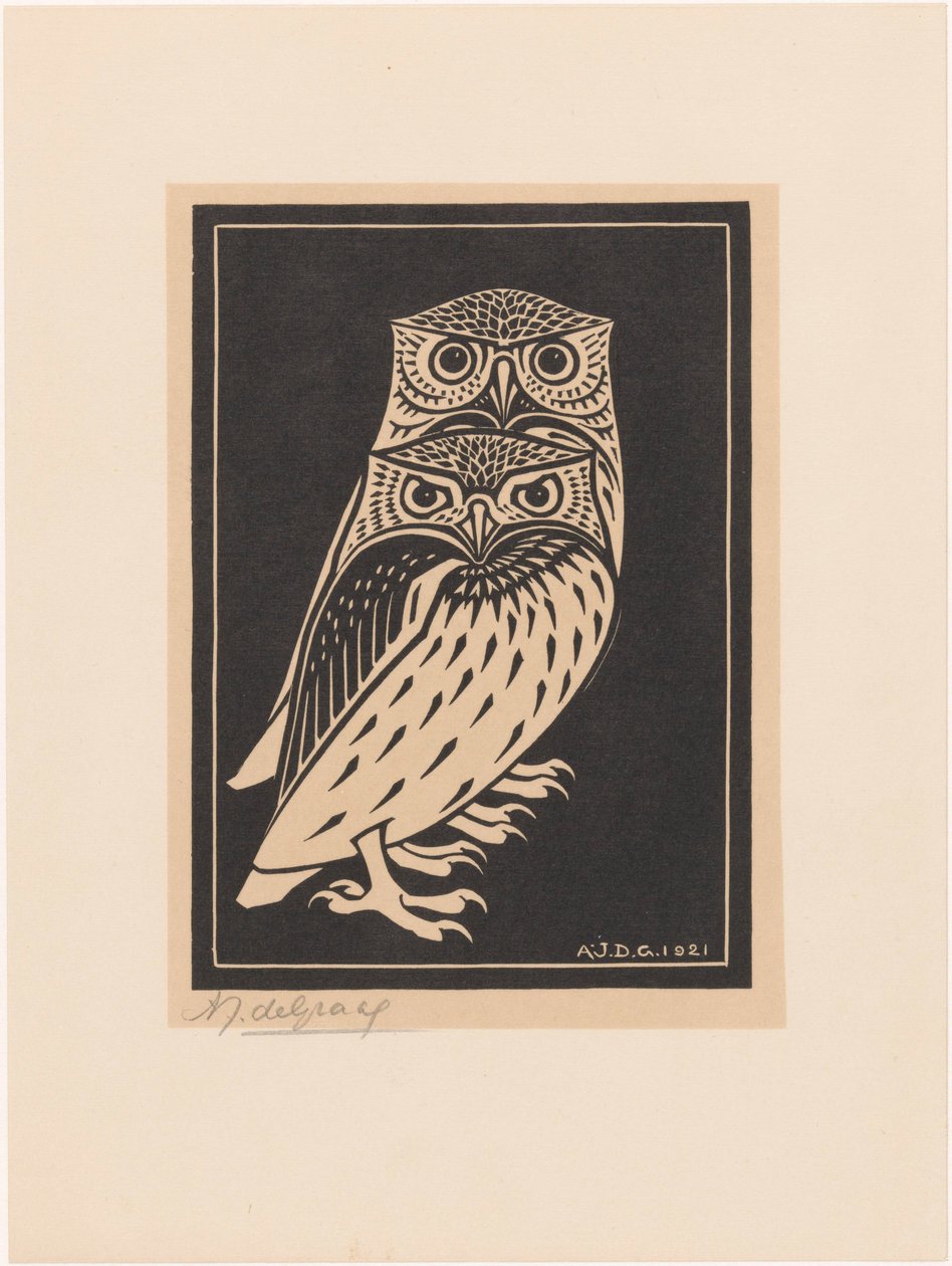 Két bagoly alkotó: Julie de Graag (signed by artist)