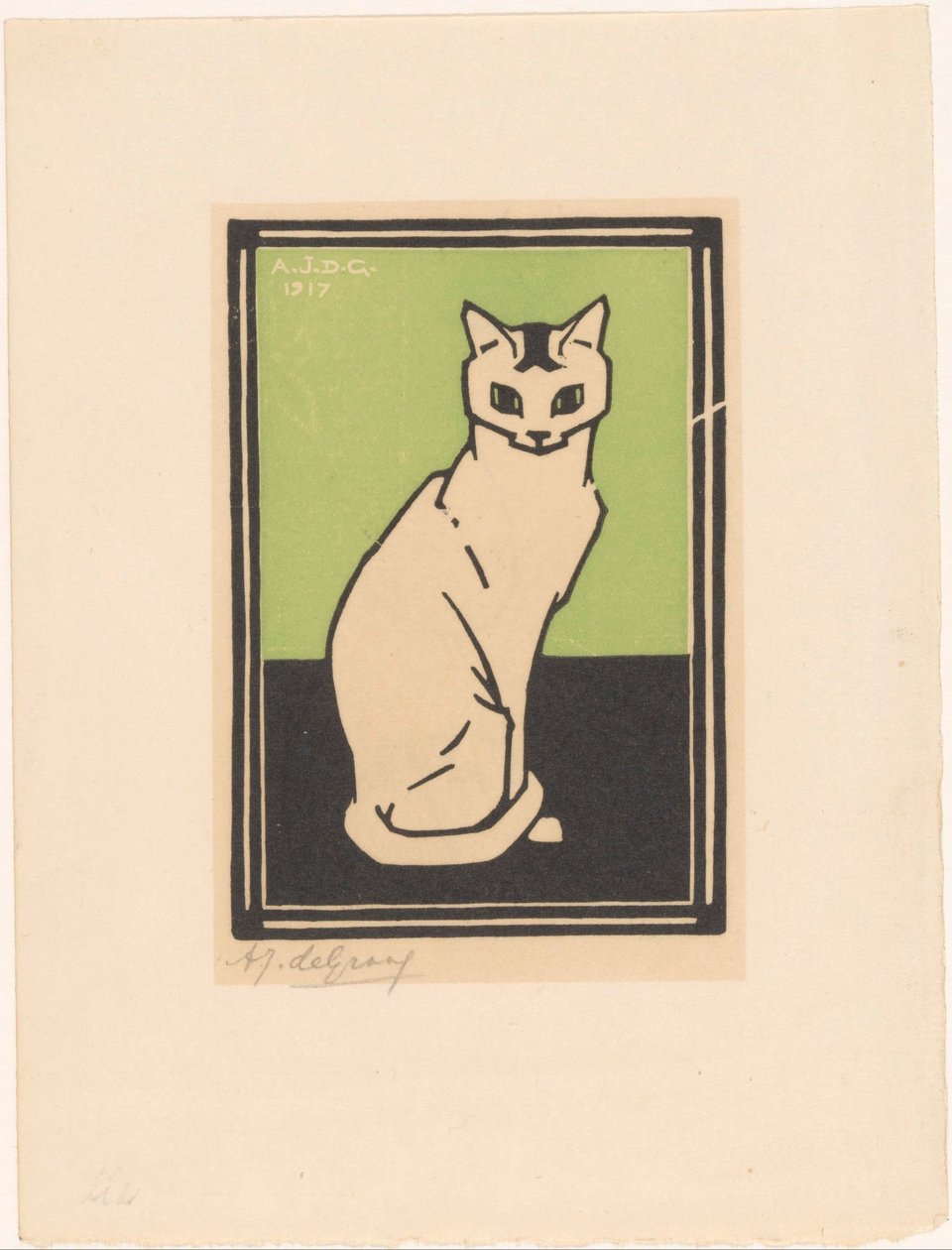 ülő macska alkotó: Julie de Graag (signed by artist)