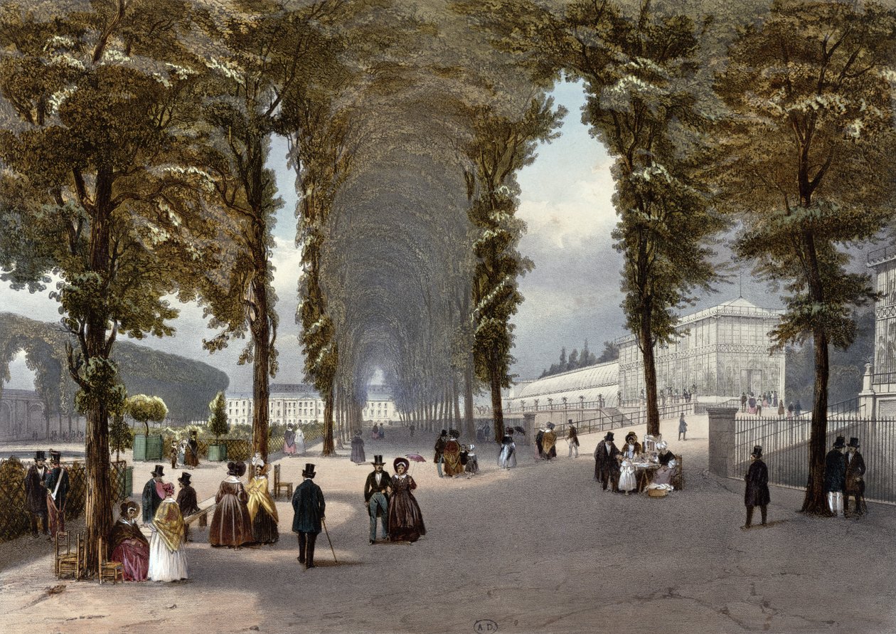 Kilátás Párizsra: a Jardin des Plantes, 1840 körül alkotó: Jean Jacottet
