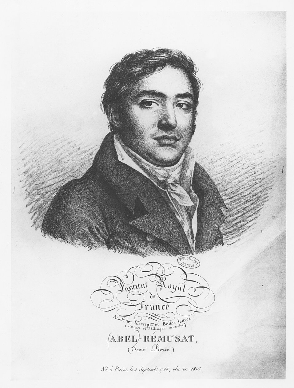 Ábel Rémusat portréja alkotó: Julien Leopold Boilly
