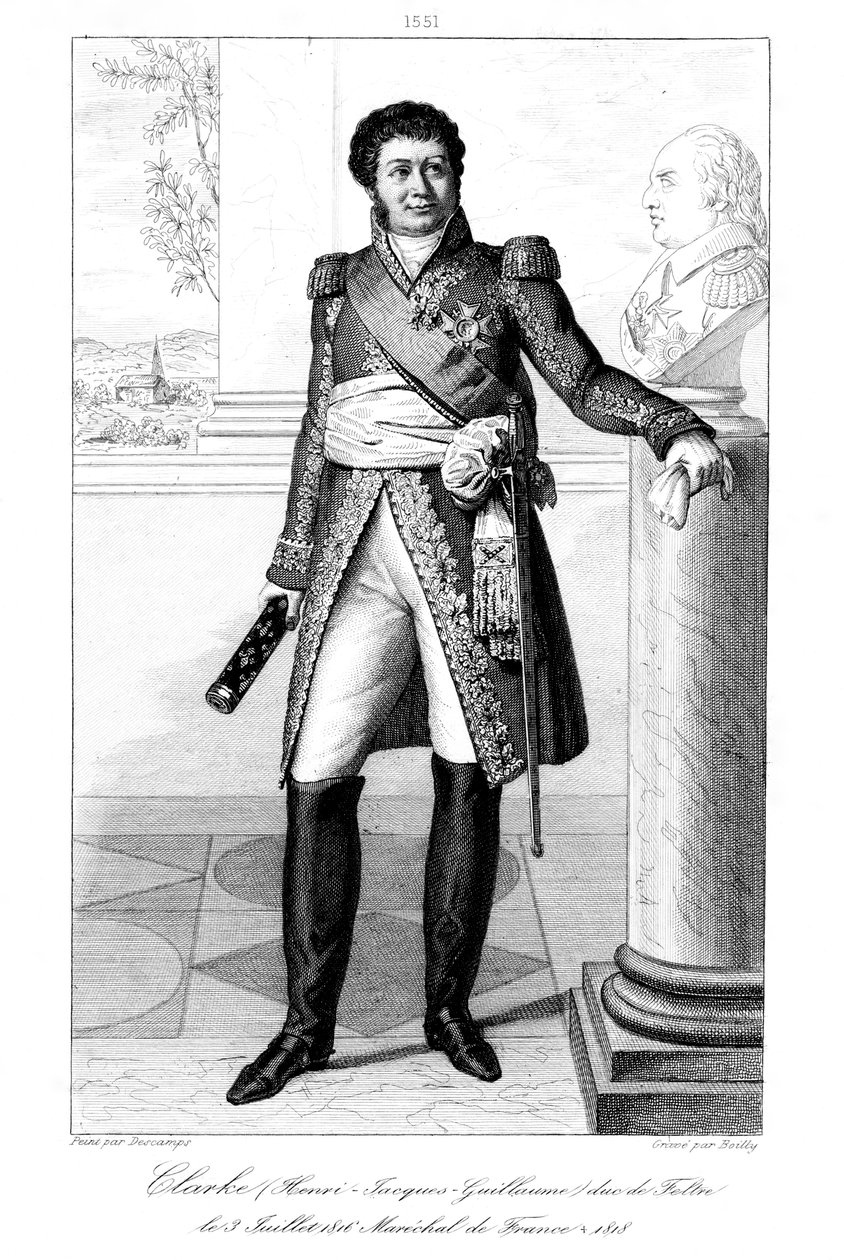 Henri Jacques-Guillaume Clarke 1765-1818, Feltre hercege és Franciaország marsallja, 1839. alkotó: Julien Leopold Boilly