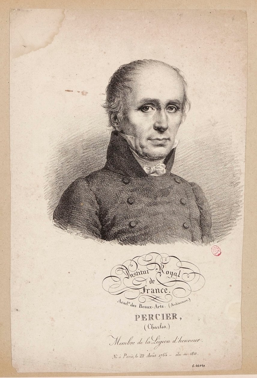 Institut Royal de France. Académie des Beaux-Arts. (Architektur.) Percier, (Charles.) Mitglied der Ehrenlegion. Geboren in Paris, am 22. August 1764 - gewählt 1811. alkotó: Julien Leopold Boilly