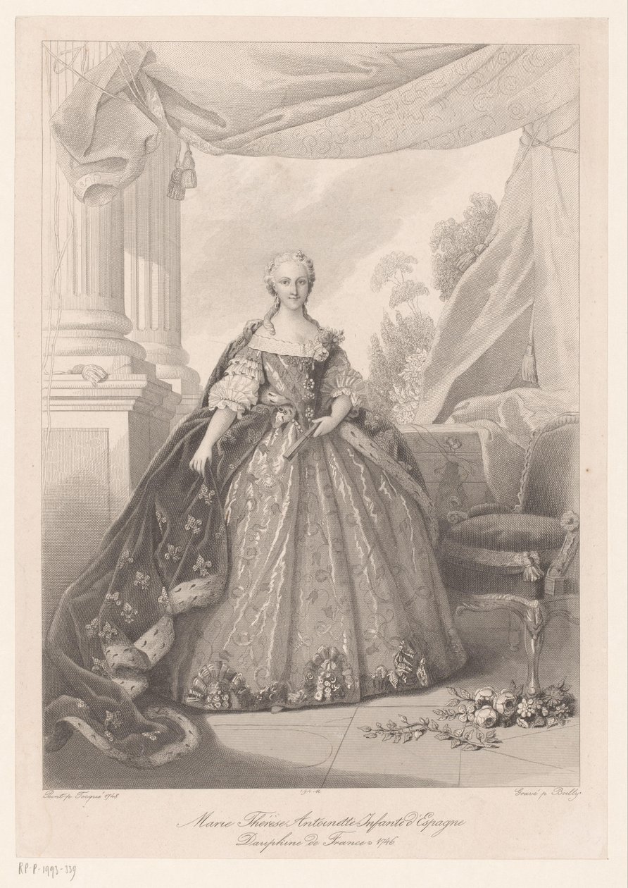 Maria Theresia van Bourbon portréja A spanyol Marie Thérèse Antoinette Infanta (cím a tárgyon) alkotó: Julien Leopold Boilly