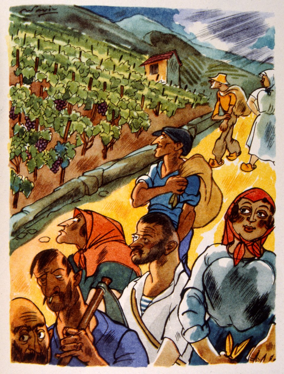 Francia Szőlőbirtok. 1944. Illusztráció: Julien Pavil alkotó: Julien Pavil