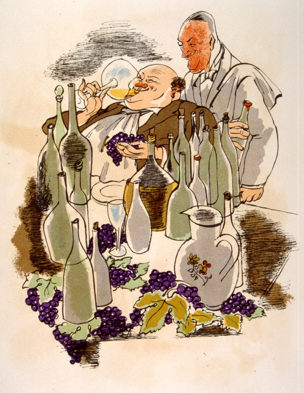 Humoros bor-illusztráció 1946. Illusztráció: Julien Pavil alkotó: Julien Pavil