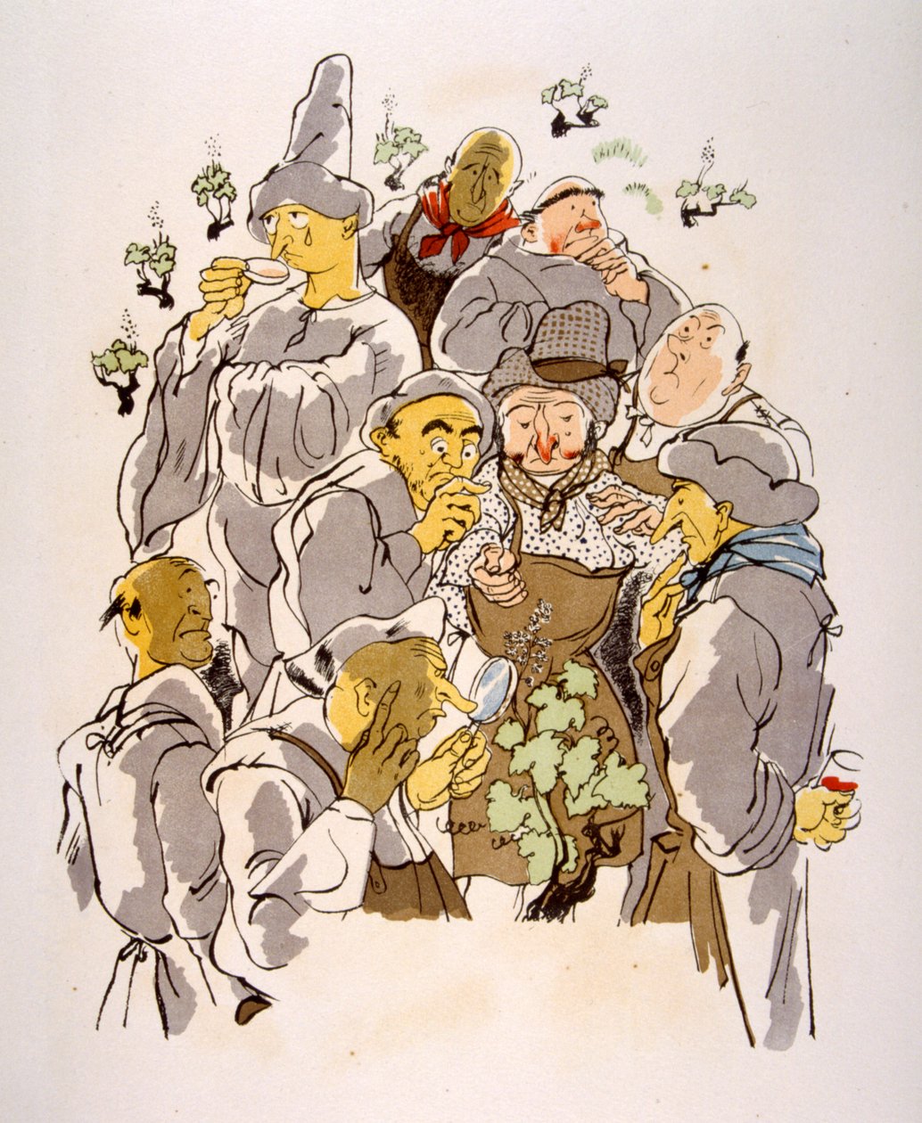 Humoros bor-illusztráció 1946. Illusztráció: Julien Pavil alkotó: Julien Pavil