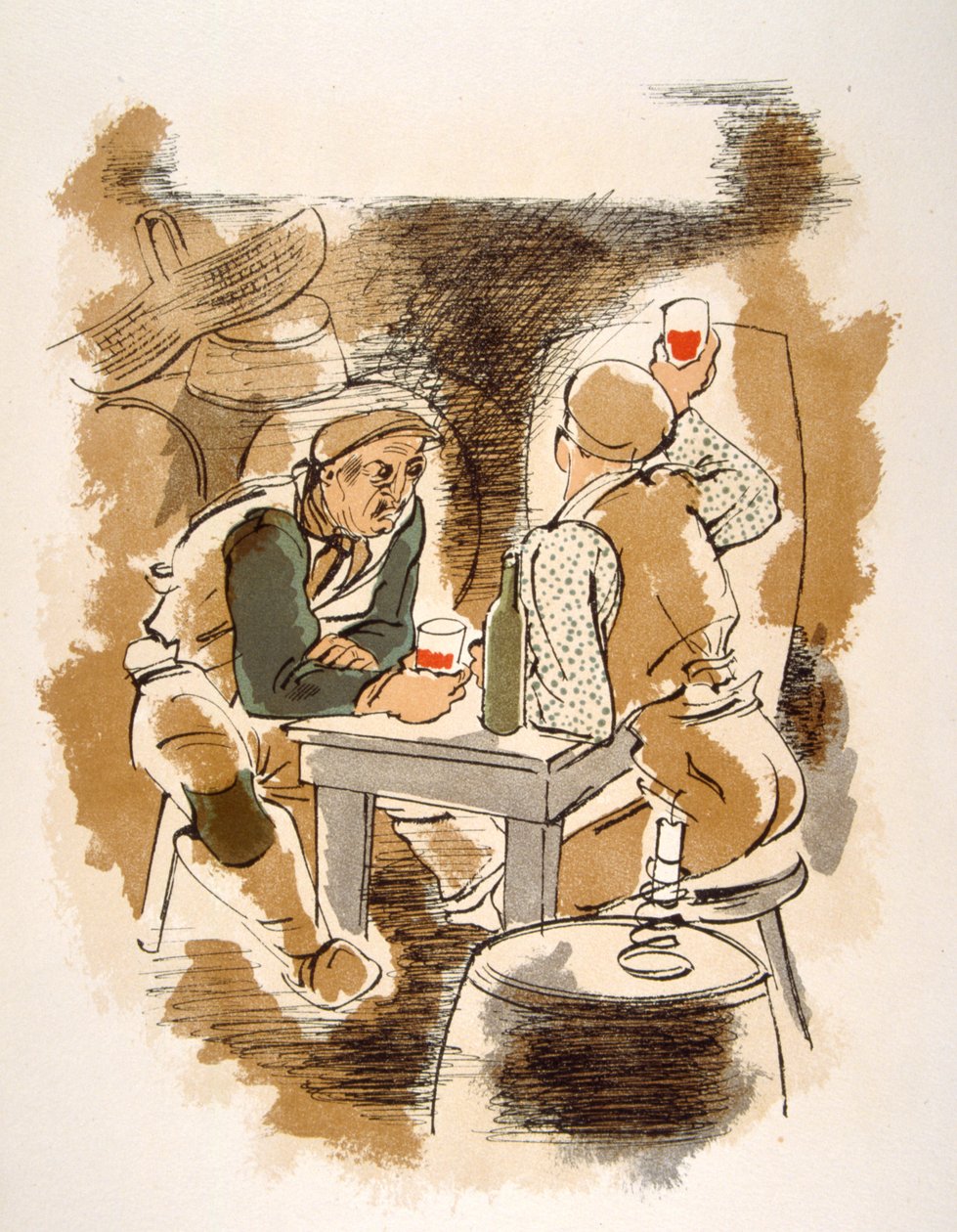 Humoros bor-illusztráció 1946. Illusztráció: Julien Pavil alkotó: Julien Pavil
