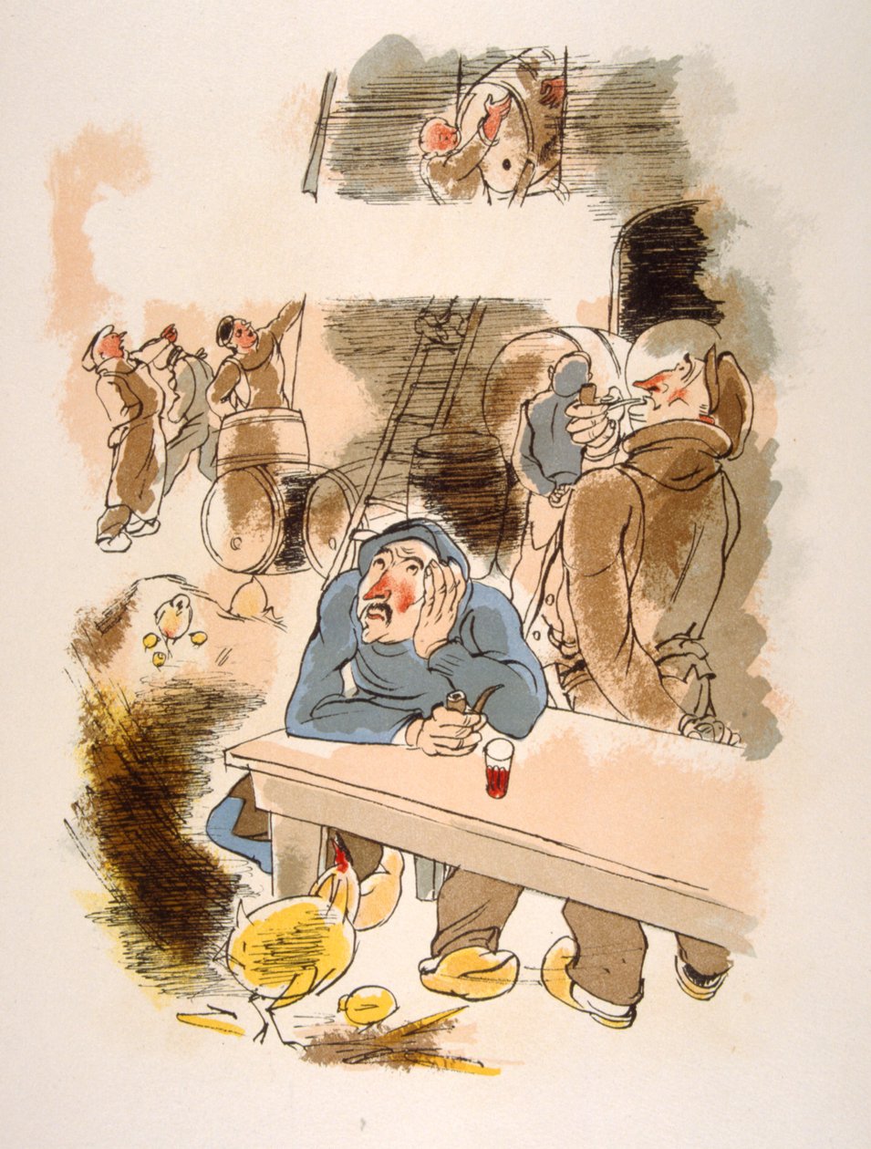 Humoros bor-illusztráció 1946. Illusztráció: Julien Pavil alkotó: Julien Pavil